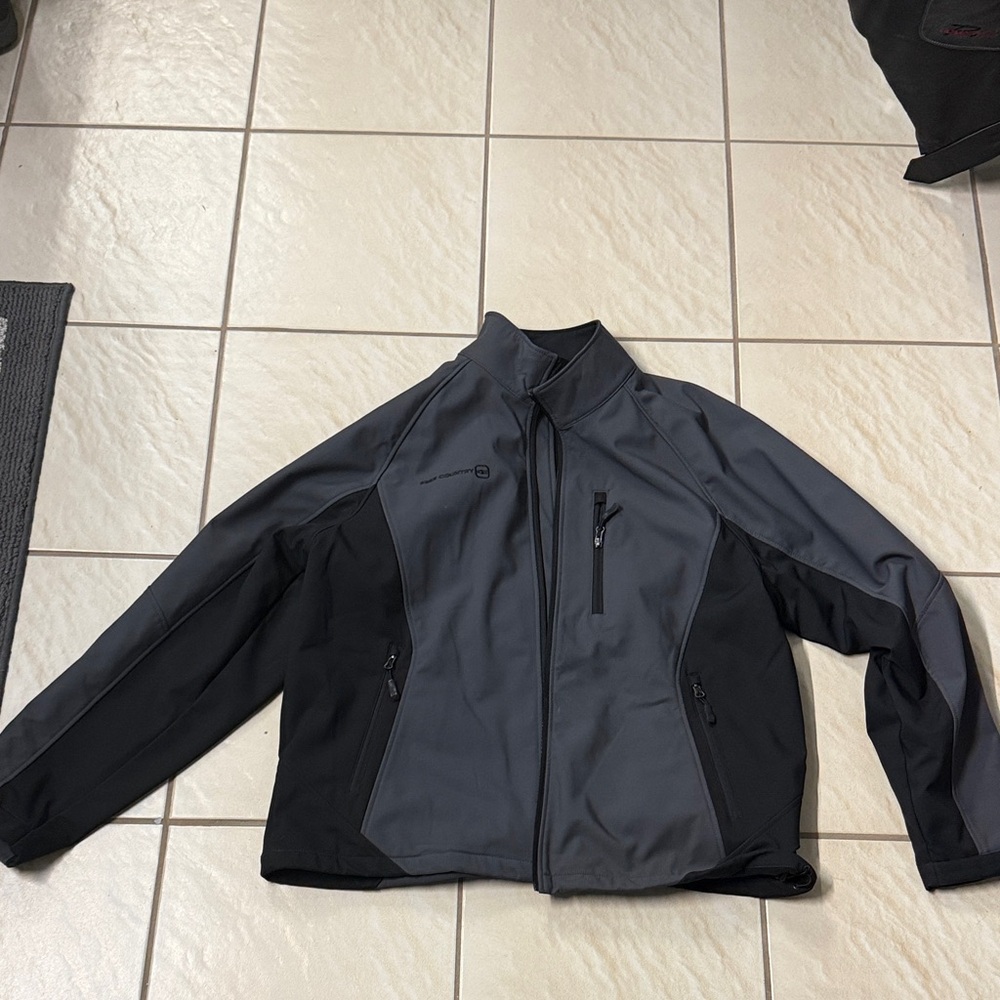 Free country Men's Gray and Black Softshell Jacket size XL - Picture 2 of 12